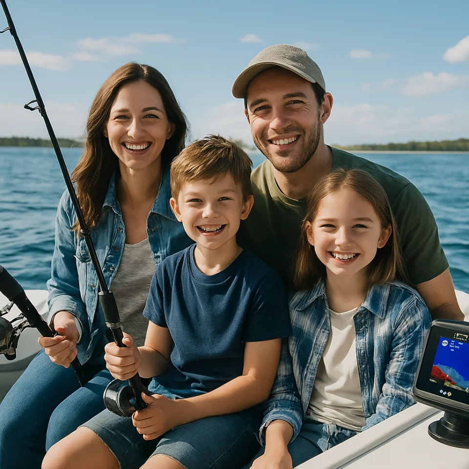 Happy family like vautex for making their fishing adventure fun