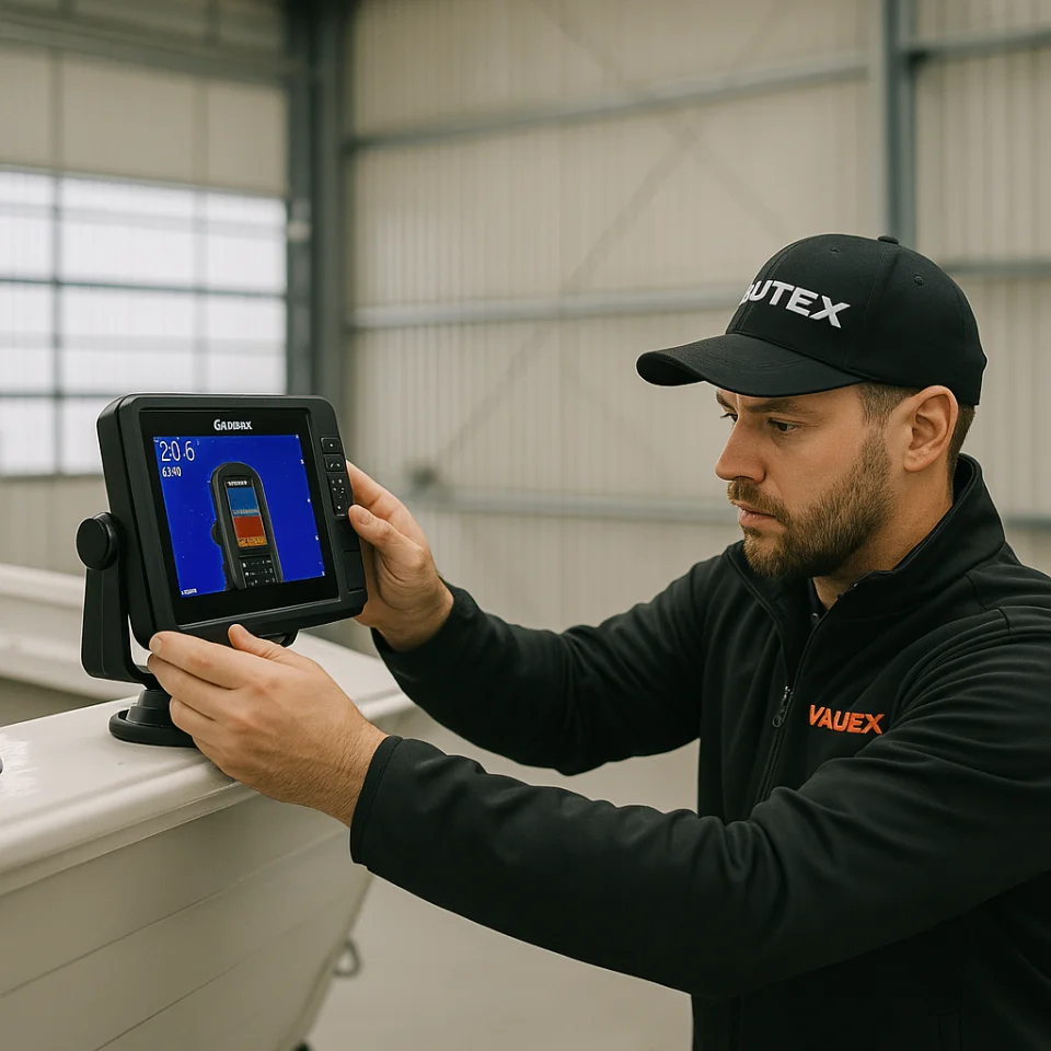 Vautex install a fish finder